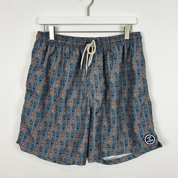 Life Is Good Tiki Drink Cocktail Men's Swim Trunks Size Large - Picture 1 of 6